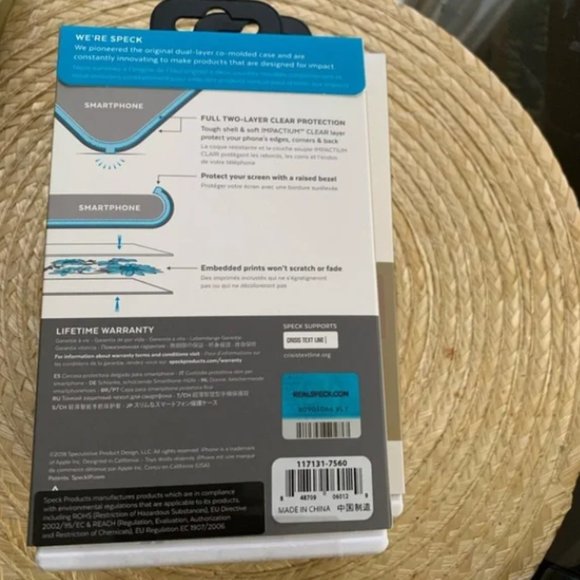 Speck Presidio Clear Glitter Floral iPhone X/XS Cell Phone Case - Picture 2 of 4